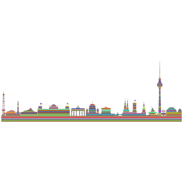 Berlin Cityscape Skyline Silhouette Polyprismatic