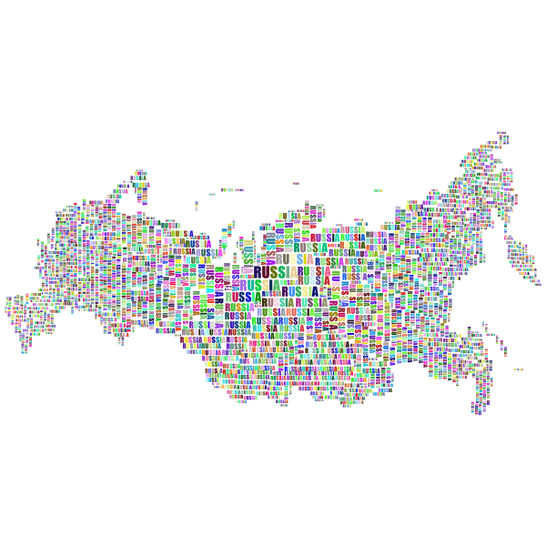 Russia Map Typography Prismatic