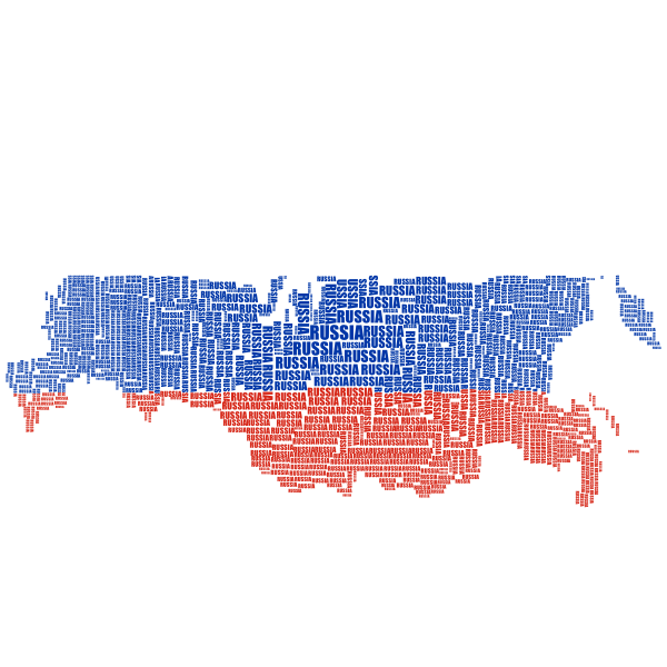 Russia Map Typography Flag Colors