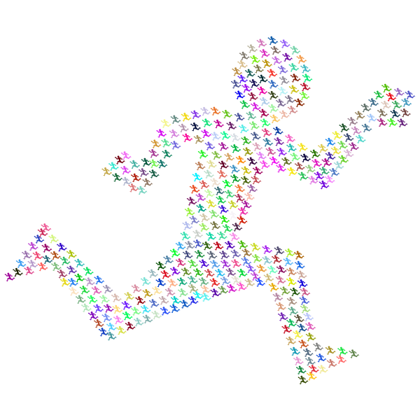 Running man silhouette with pattern