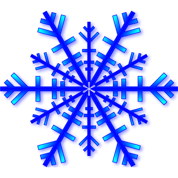 Blue Snowflake with Shadow