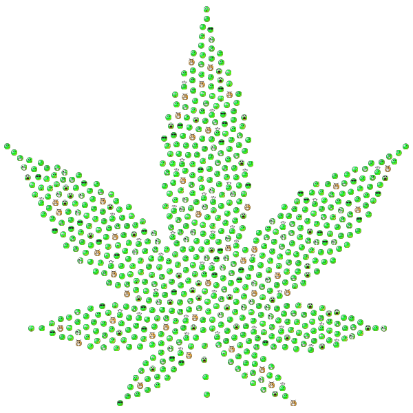 Smileys Marijuana Silhouette Green