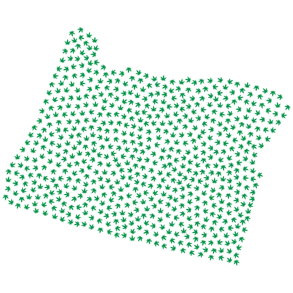 Oregon Map With Marijuana Plants