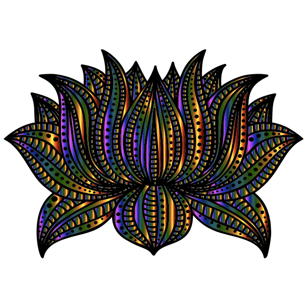 Decorative Lotus Line Art By AngelaRoseMS2 Chromatic
