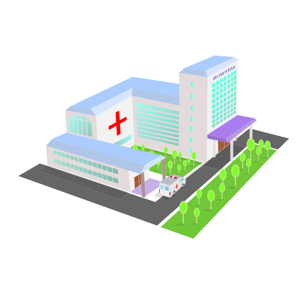 Isometric 3D Perspective Hospital