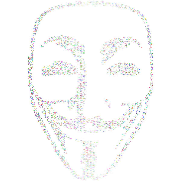 Guy Fawkes Mask Binary Prismatic