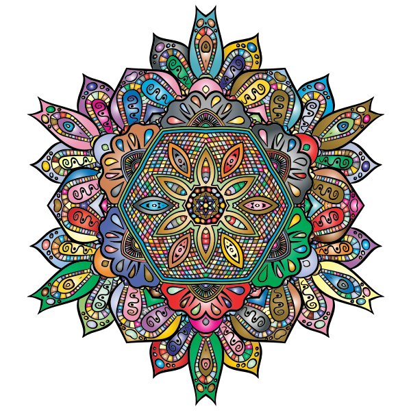 Floral Mandala Line Art By ClaudetteGallant Prismatic
