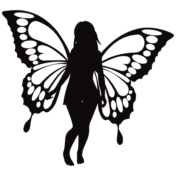 Butterfly Woman Silhouette | Free SVG