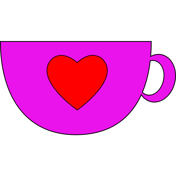 Pink Cup with heart in center