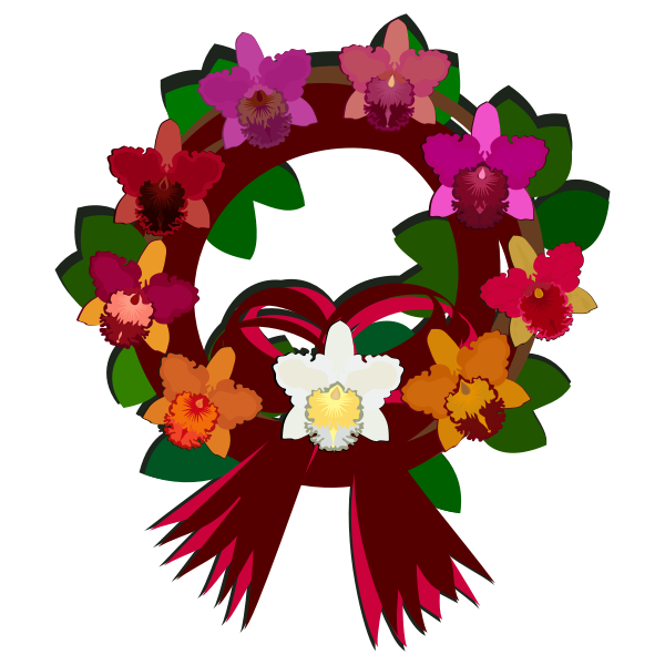 Wreath with colorful flowers