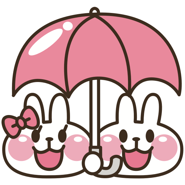 Download Rabbits With Umbrella Free Svg