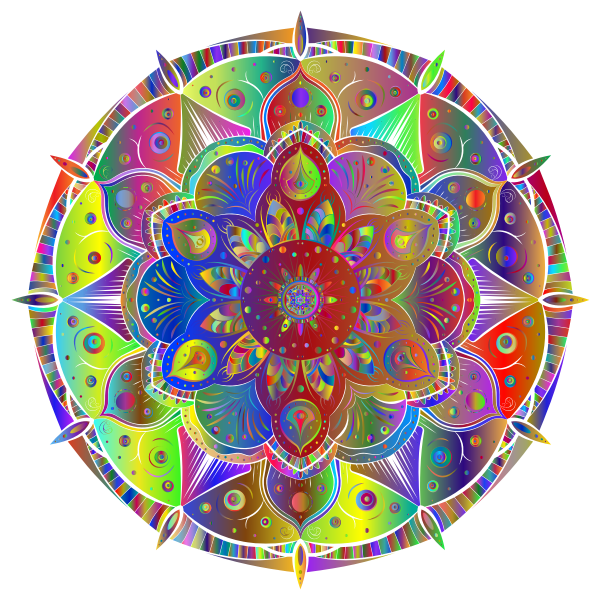 Intricate Floral Mandala By Amely II Polyprismatic No Black
