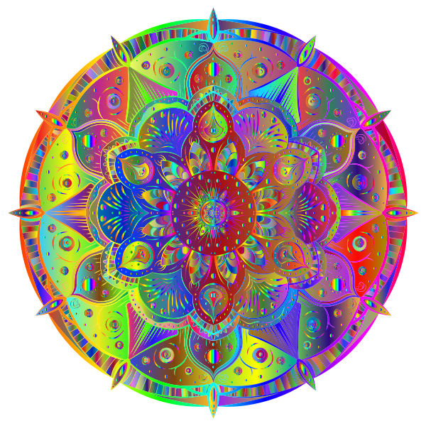Intricate Floral Mandala By Amely II Polyprismatic Spectral