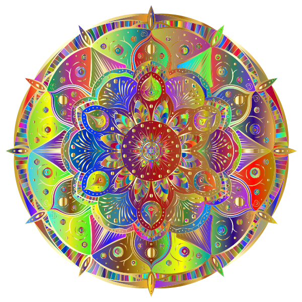 Intricate Floral Mandala By Amely II Polyprismatic Gold ...