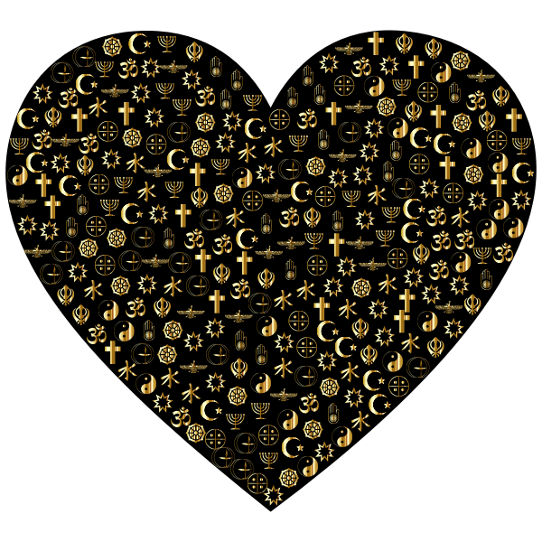 Religious Heart Filled Mark II Gold