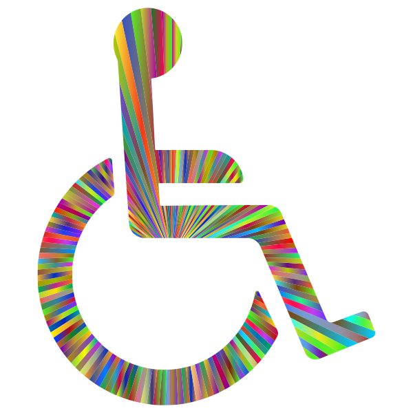Wheelchair Icon Polyprismatic Rays