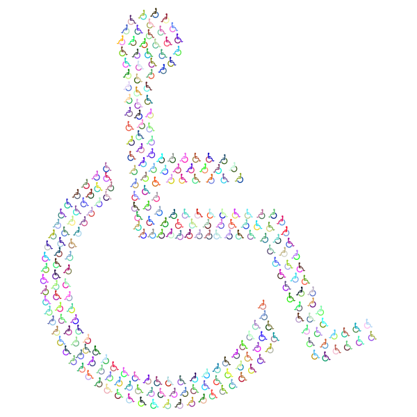 Wheelchair Icon Fractal Prismatic