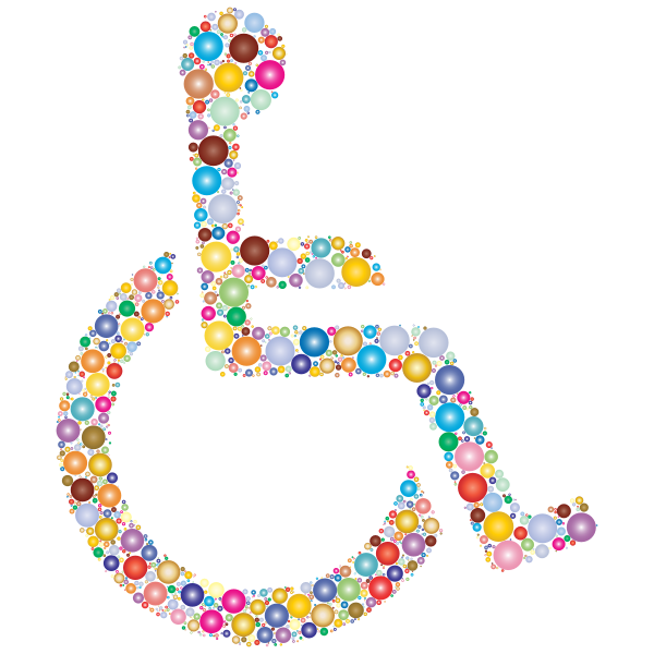 Wheelchair Icon Circles Prismatic