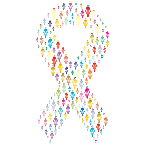 Ribbon silhouette with colorful pattern