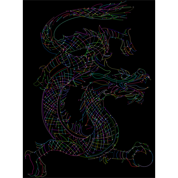 Dragon Line Art By PoseMuse Dots Prismatic