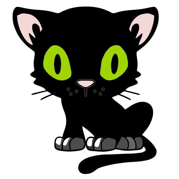 Cartoon black cat