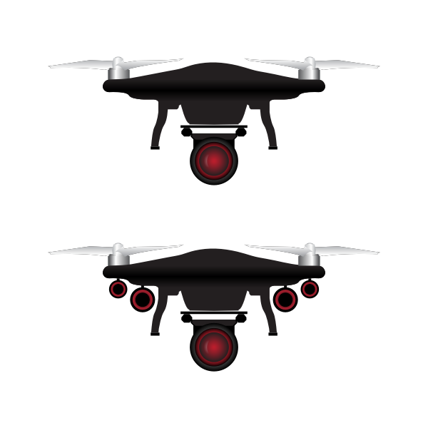 Two camera drones