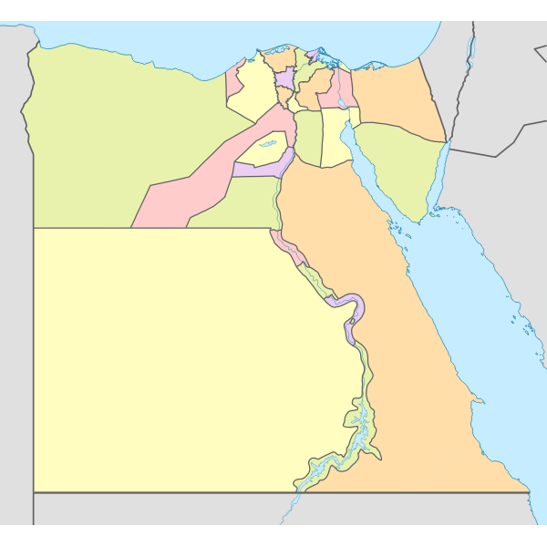 Egypt, administrative divisions map