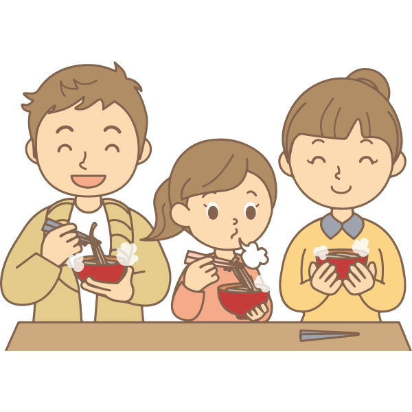 Download Family Eating Noodles | Free SVG