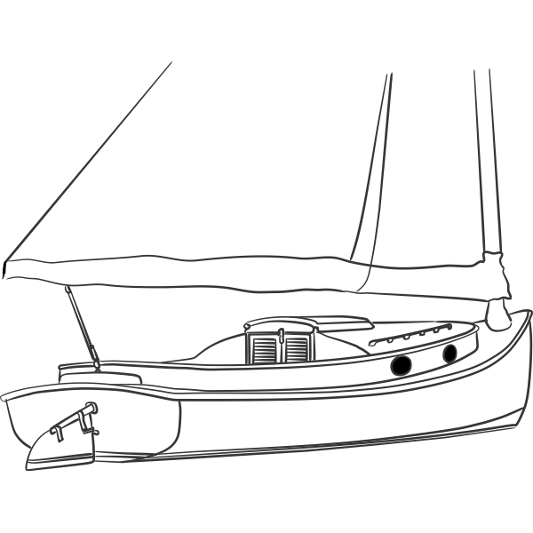 Catboat vector drawing