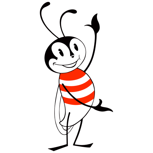 Happy Animated Bee Free Svg