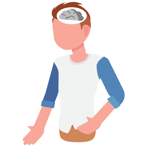 Boy With Visible Brain Illustration