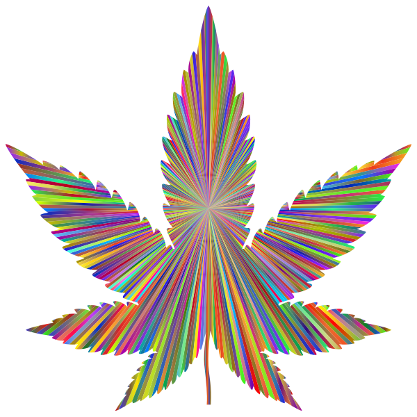 Polyprismatic Rays Marijuana Leaf Silhouette