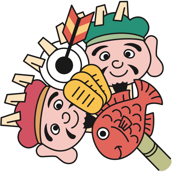 Cartoon character with fish