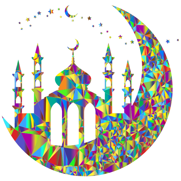 Mosque On Crescent Moon Silhouette By Jambulboy Low Poly Free Svg