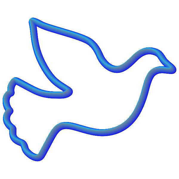 Peace Dove Outline 3D Free SVG