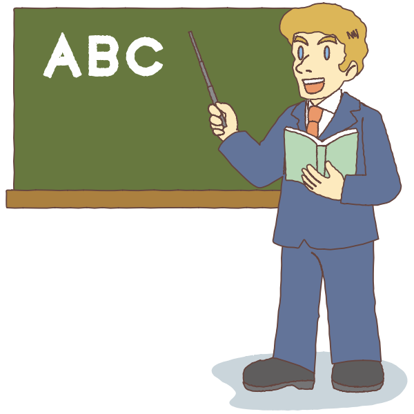 Male teacher on blackboard | Free SVG