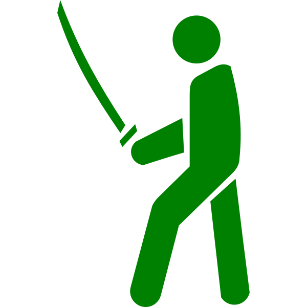 Samurai green pictogram