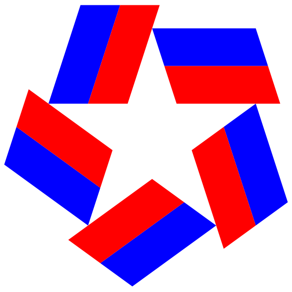 Red White Blue Star Design Negative Space Variation