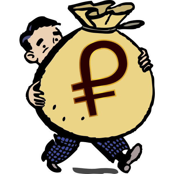 Guy With a Big Bag of Petro Coin | Free SVG