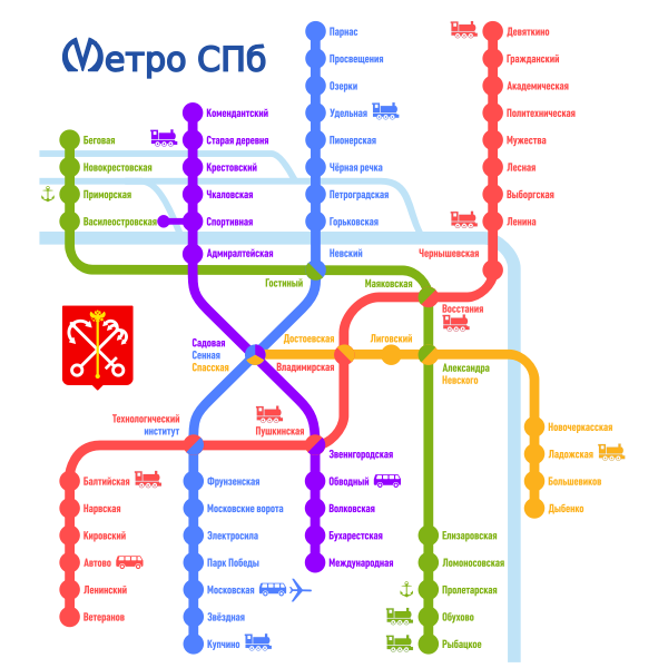 Saint Petersburg metro map 2019