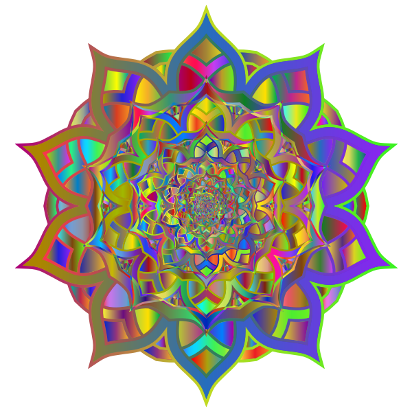 Geometric Interleaved Mandala Line Art Polyprismatic