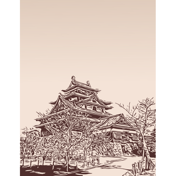 Japanese Castle Sketch