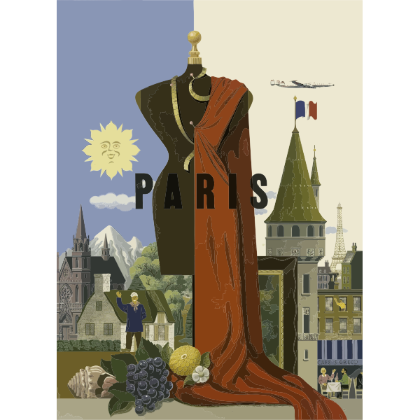 Vintage Travel Paris Poster