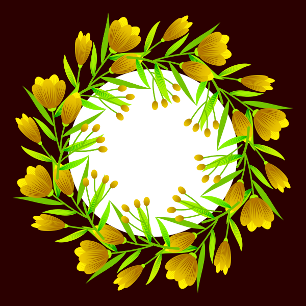 Circular crown of flowers-3 | Free SVG