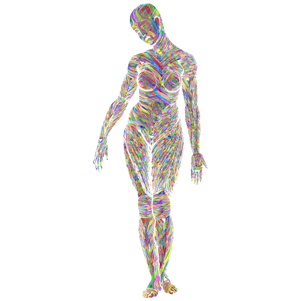 Download Muscle Fibers Woman Polyprismatic No Black | Free SVG