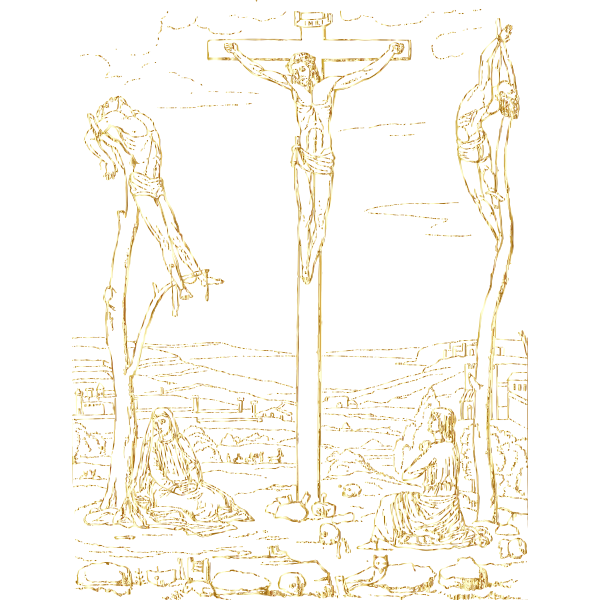 Crucifixion Of Jesus Gold No BG