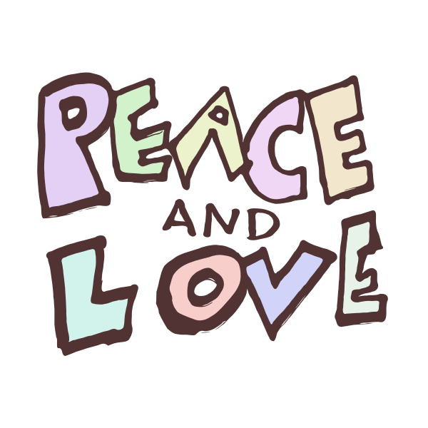 Peace and Love - Text | Free SVG