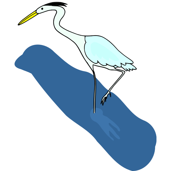 Crane in a river