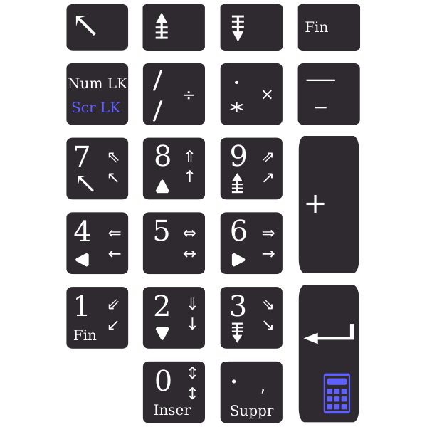 Numpad Asus K93SM keyboard