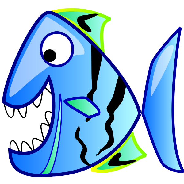 Piranha in cartoon style